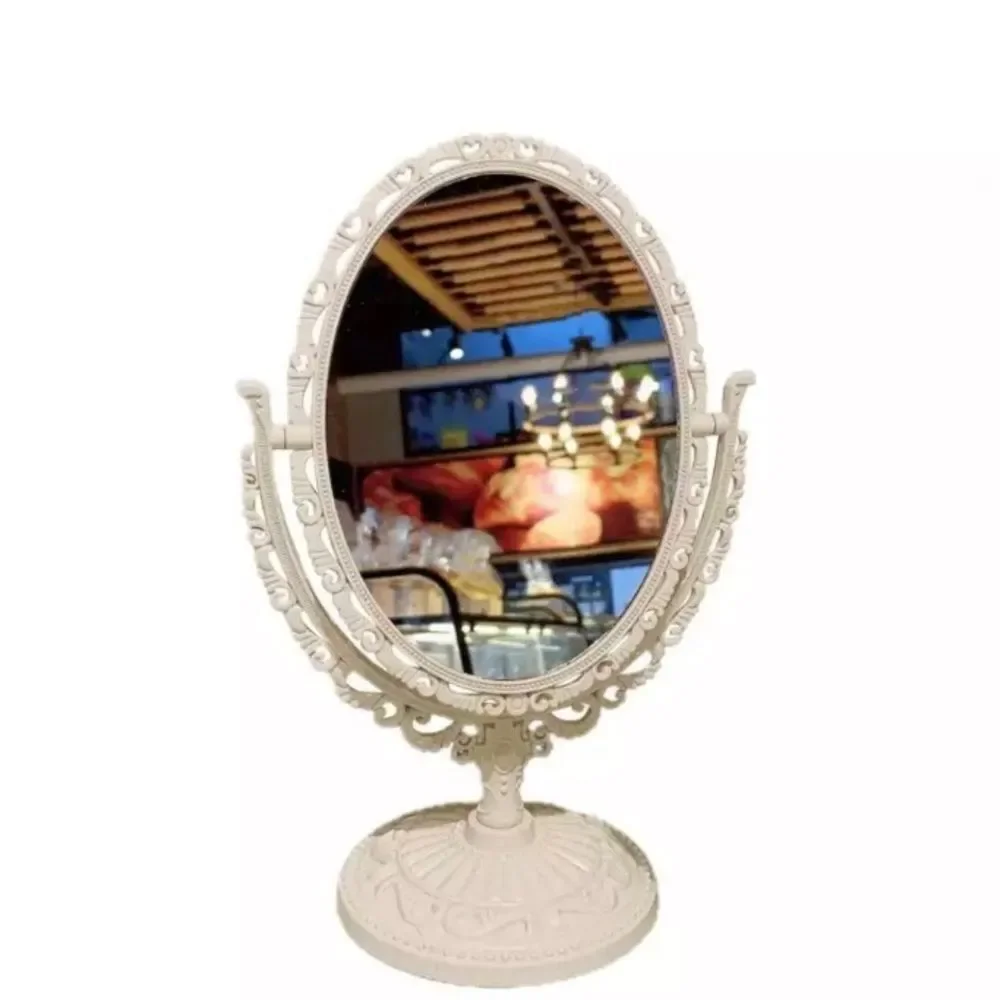 💎RESTOCK💎NWT Antique Victorian Off White Oval 360 Swivel Vanity Makeup Mirror